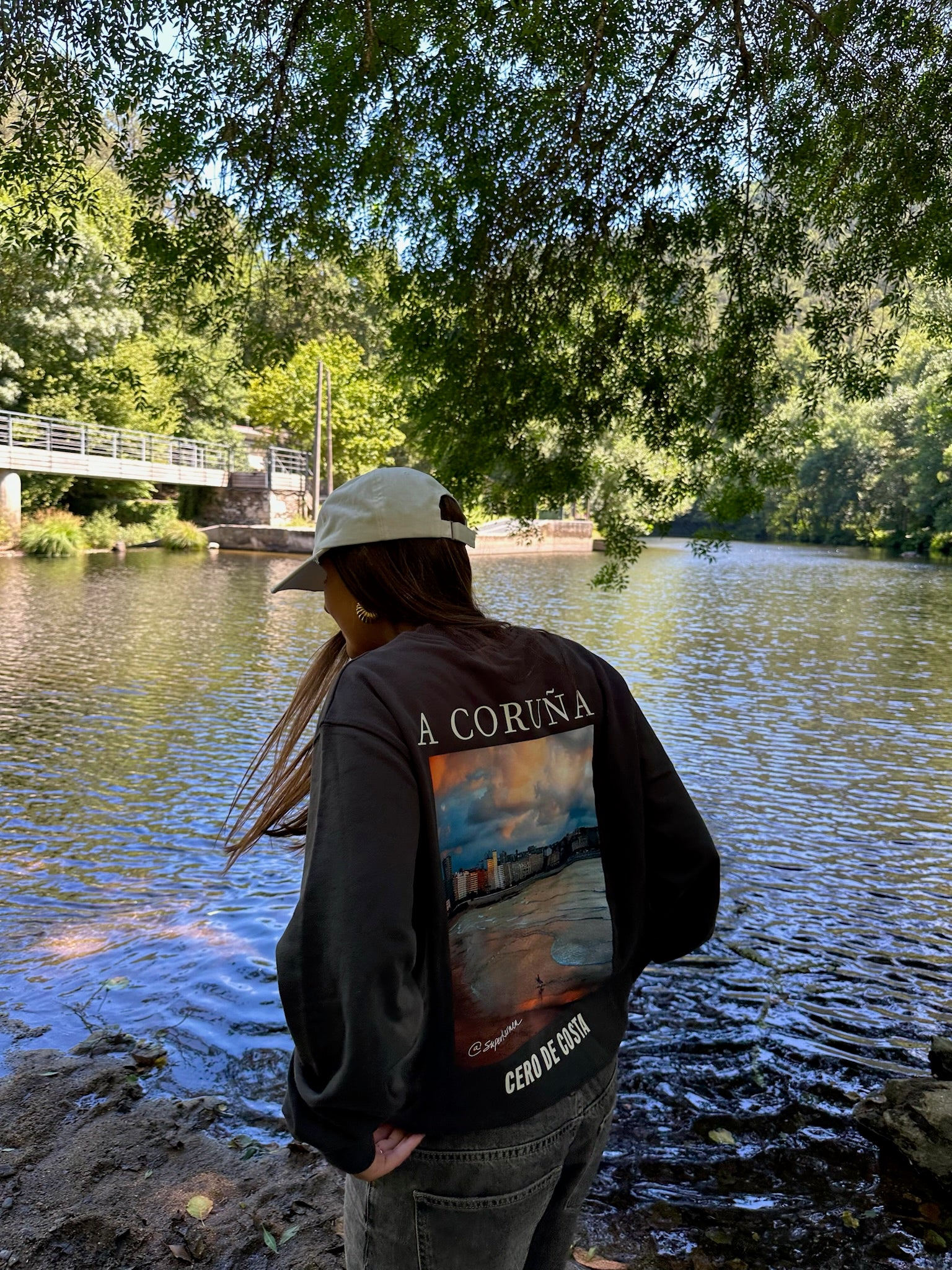 SUDADERA ANTRACITA/BLANCO FOTO "A CORUÑA"